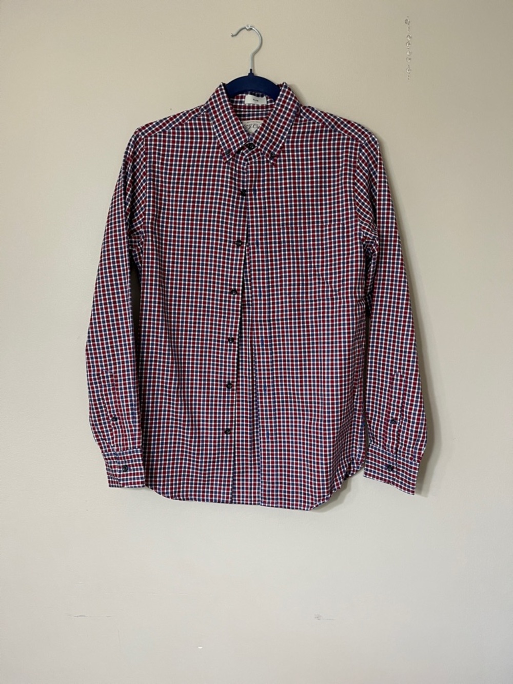 J. Crew Red and Blue Check Long Sleeve Dress Shirt